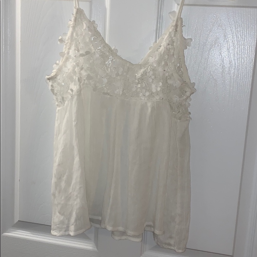 White floral tank top